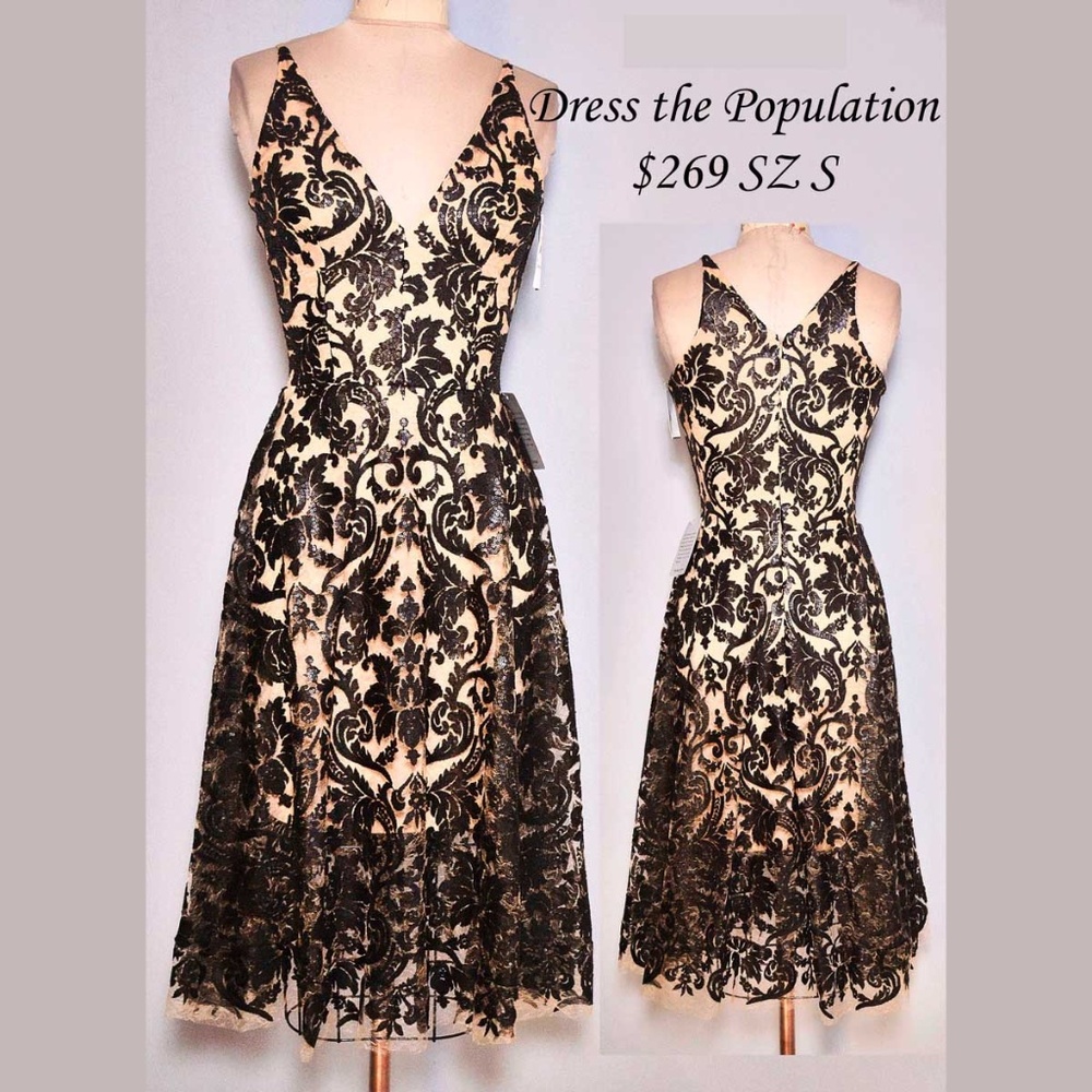 Party Sequin Embroidery Midi Dress
